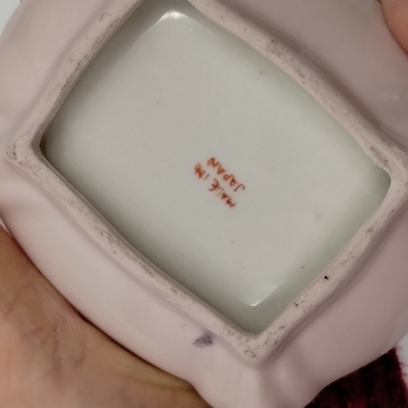 Vintage Made in Japan Ceramic jewelry trinket dish with lid and ring holders - Picture 9 of 11